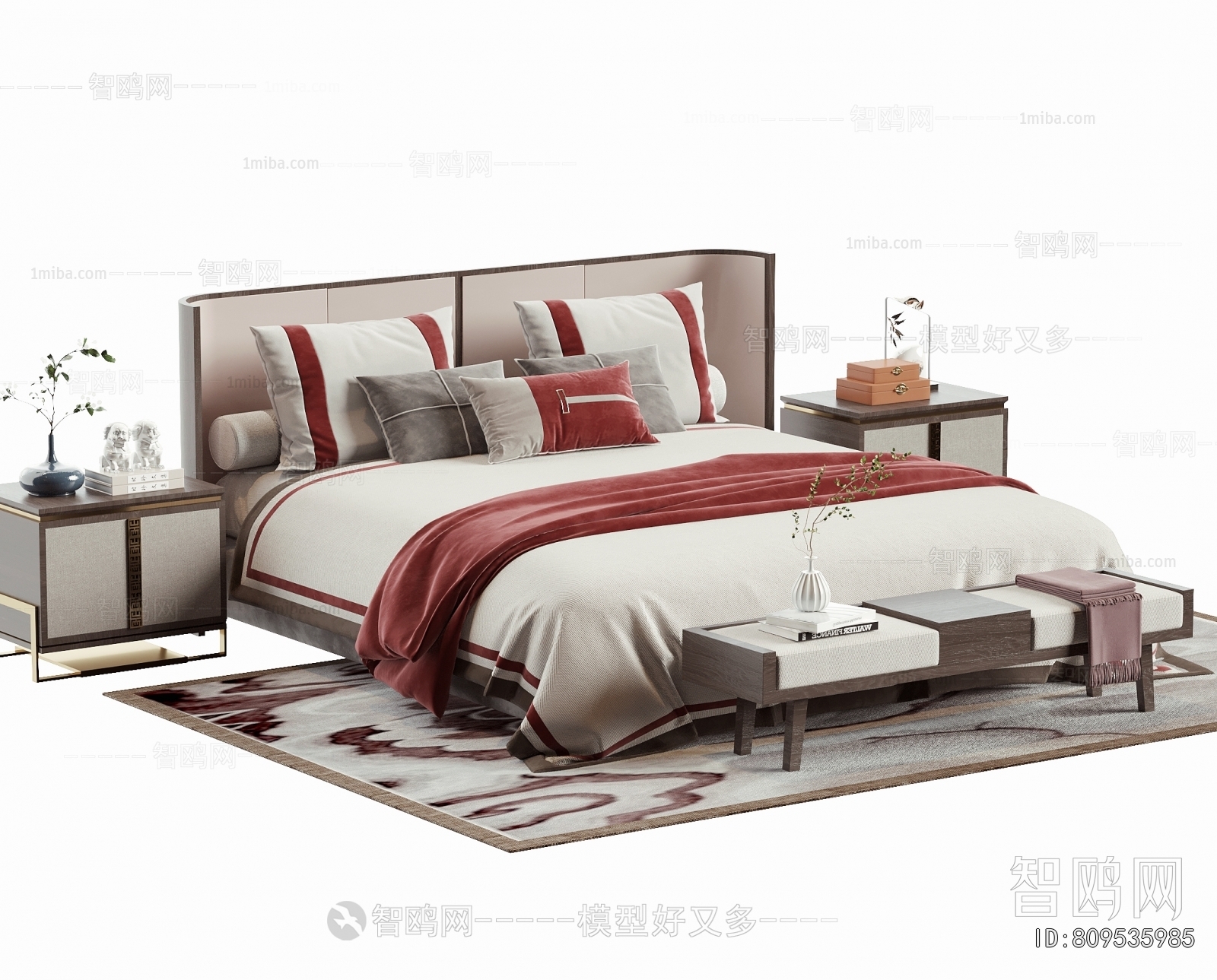 New Chinese Style Double Bed