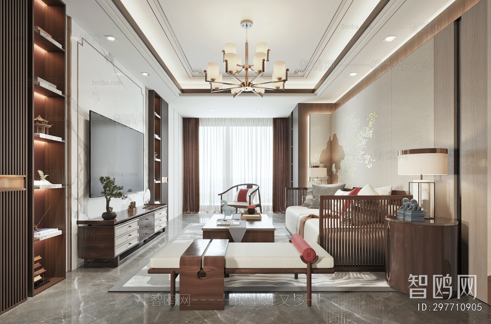 New Chinese Style A Living Room