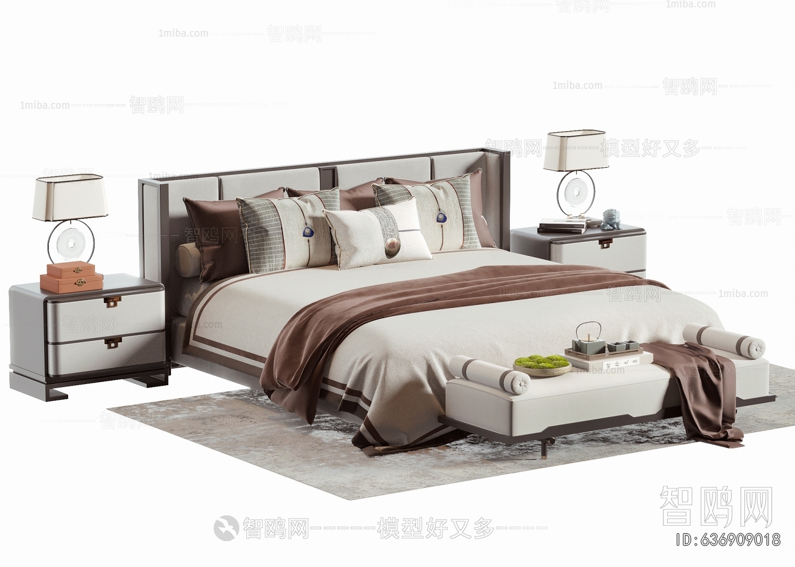 New Chinese Style Double Bed