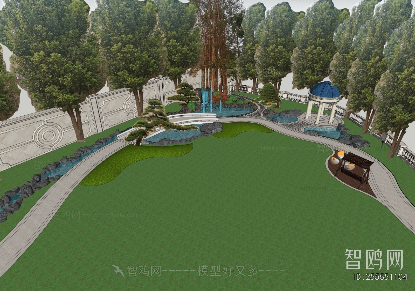 European Style Courtyard/landscape