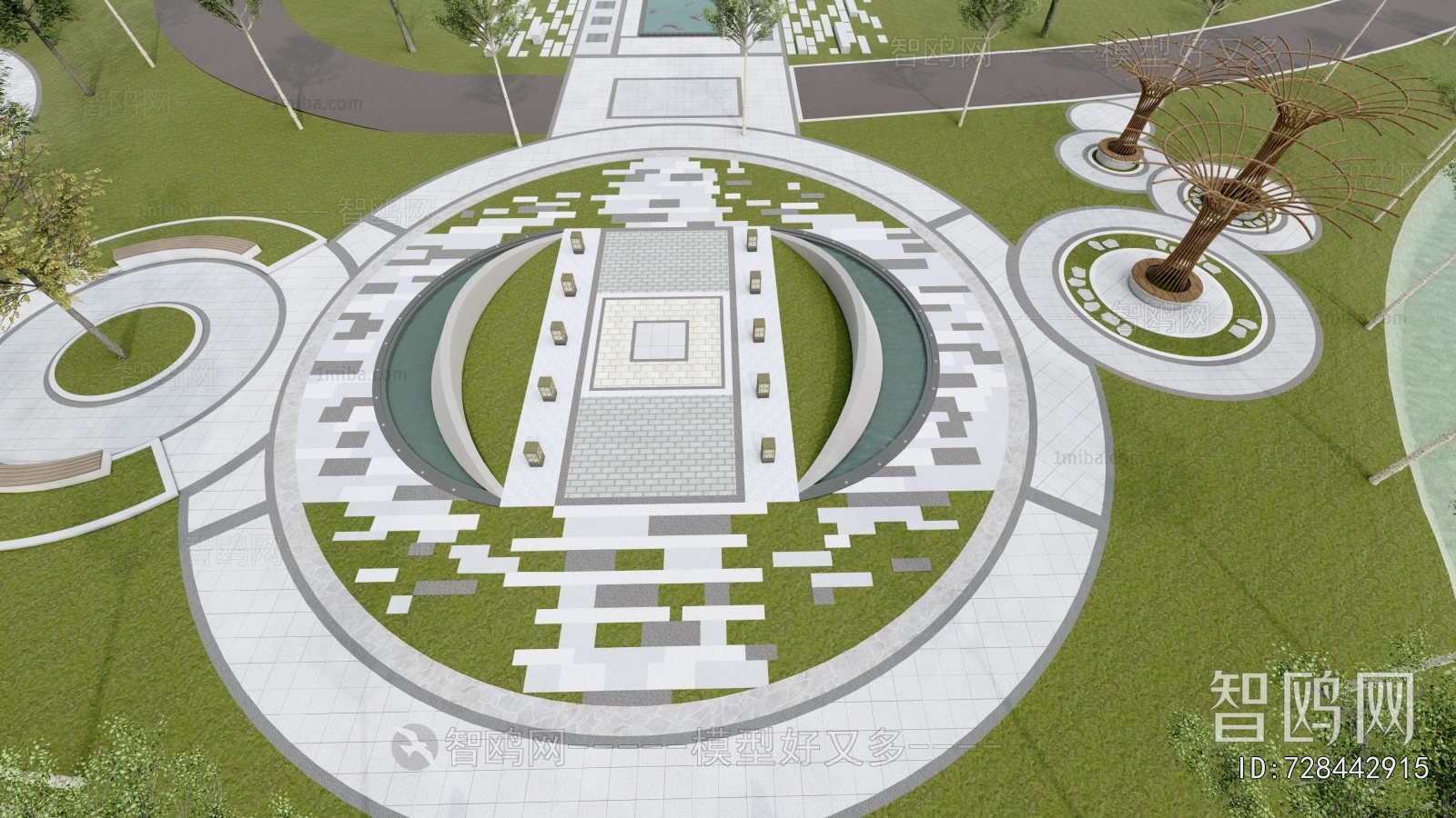 Modern Architectural Bird's-eye View Planning