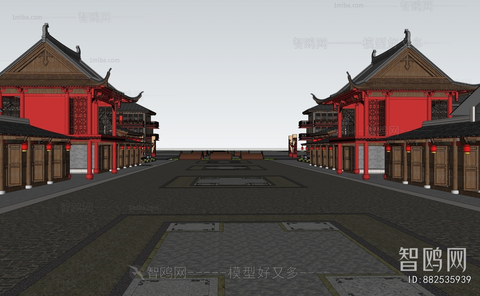 New Chinese Style Appearance Of Commercial Building