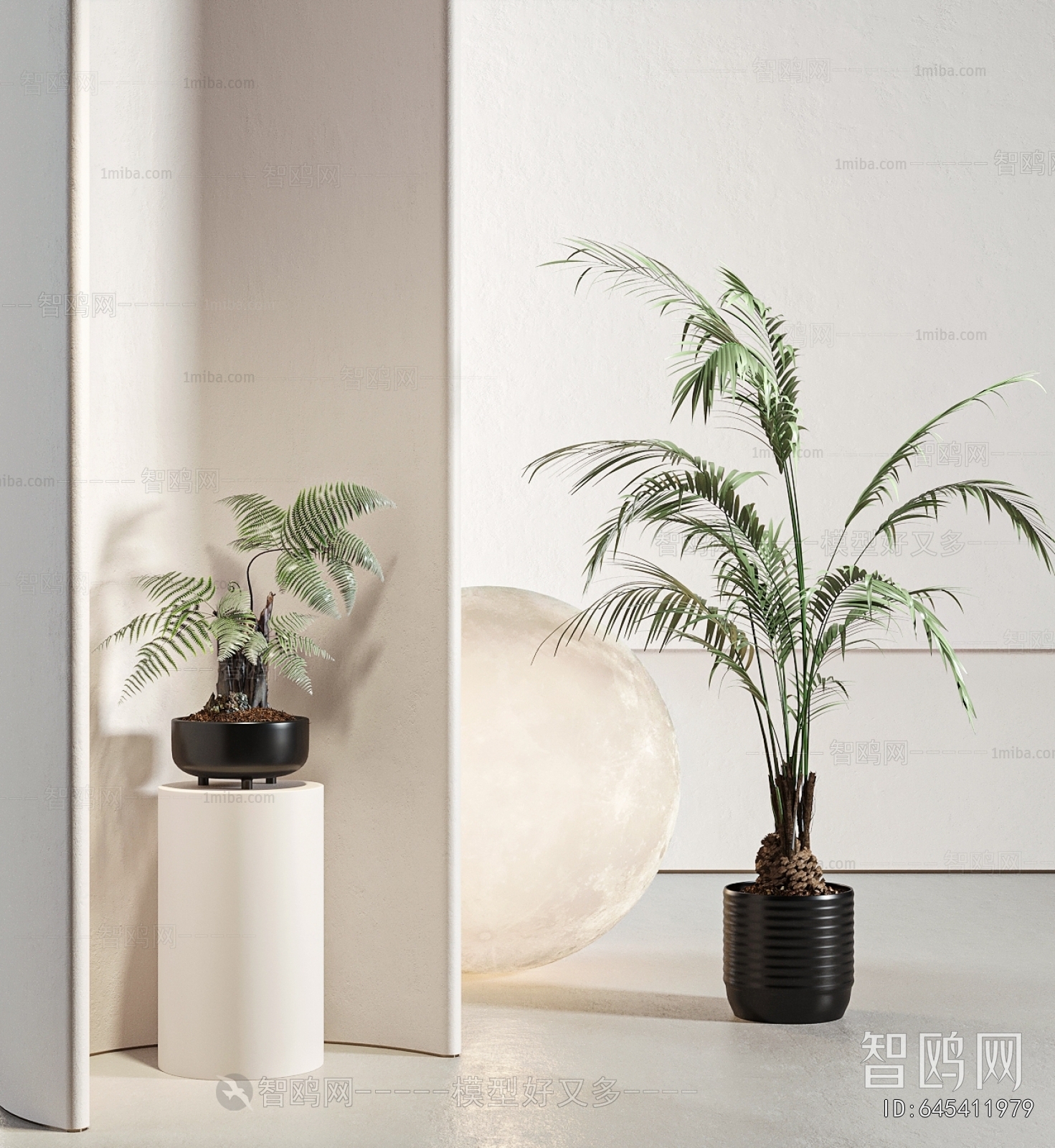 Modern Ground Green Plant Potted Plants