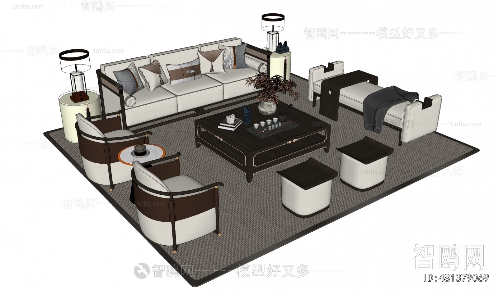 New Chinese Style Sofa Combination