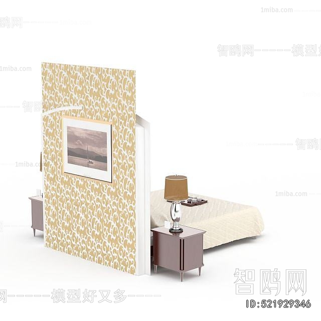 Simple European Style Double Bed