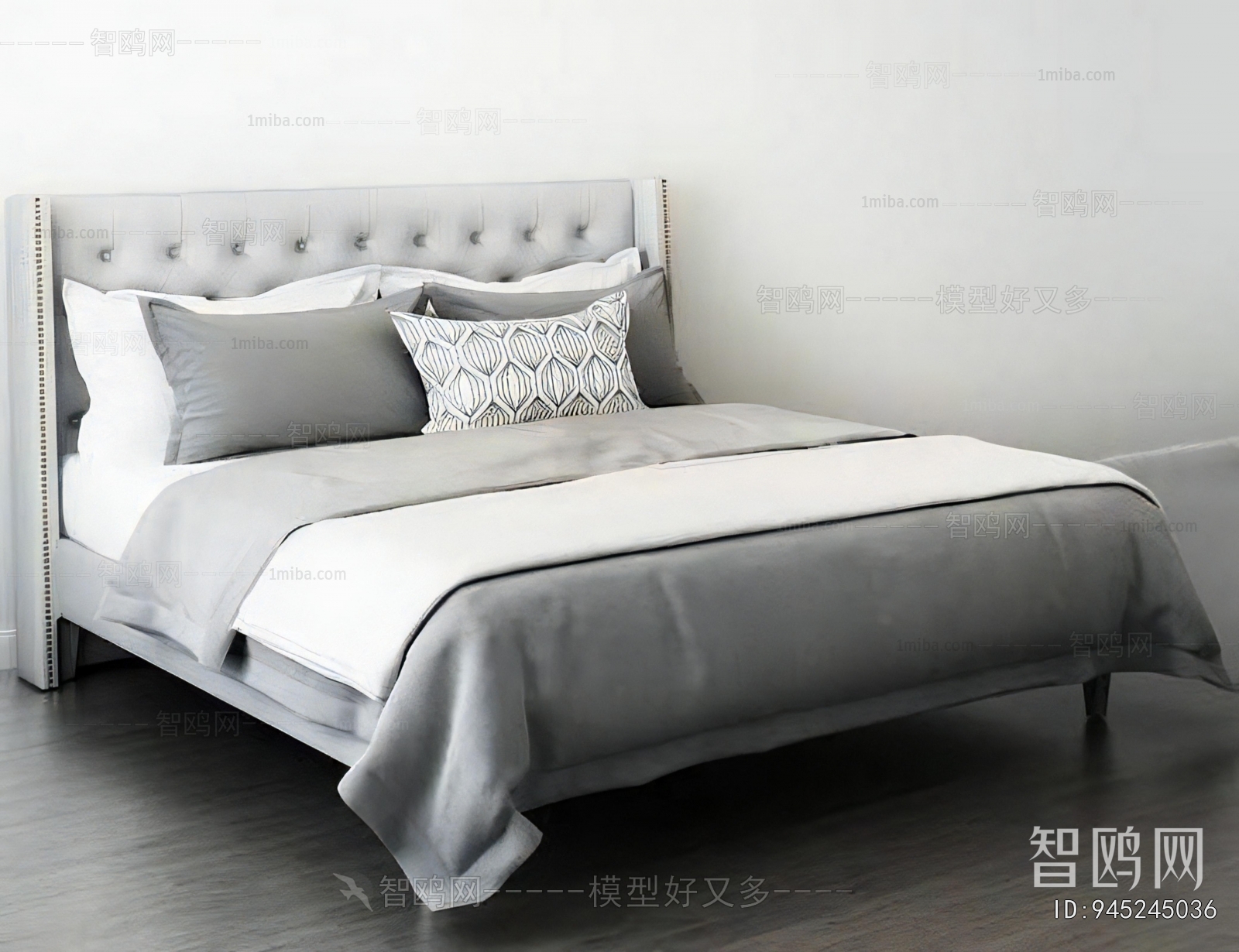Simple European Style Double Bed