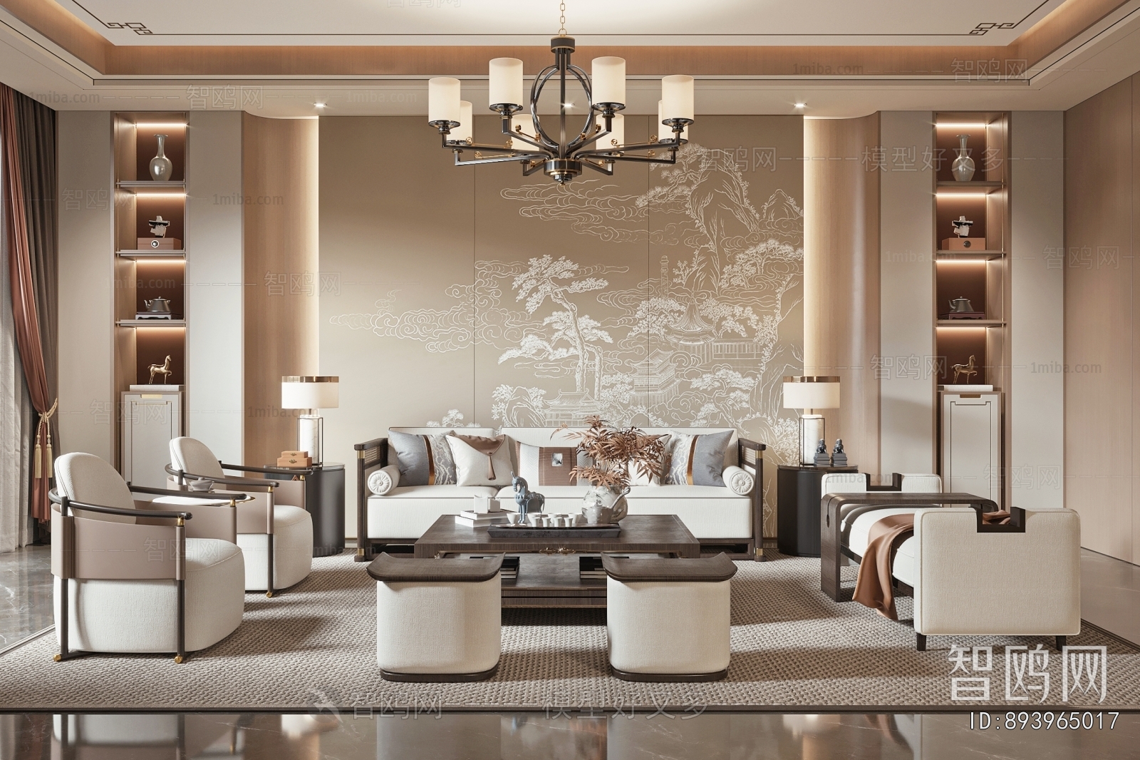 New Chinese Style A Living Room