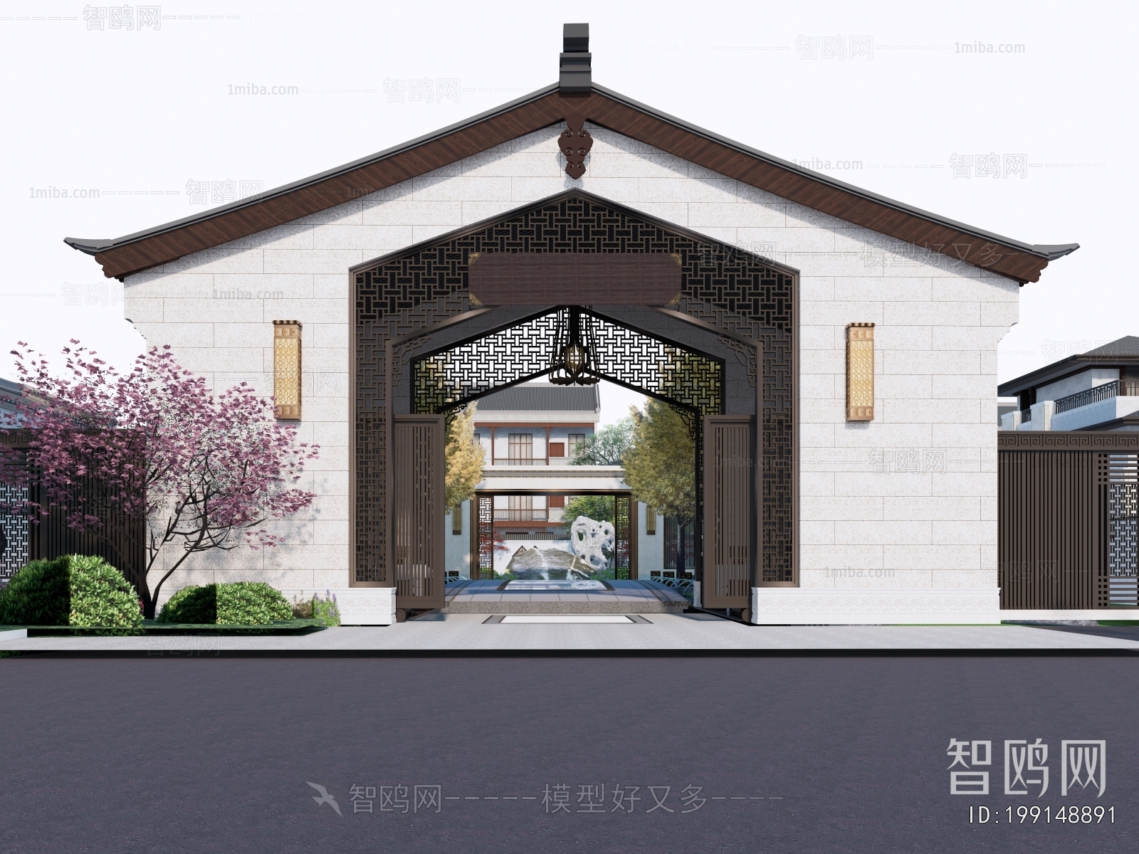 New Chinese Style Architectural Bird's-eye View Planning