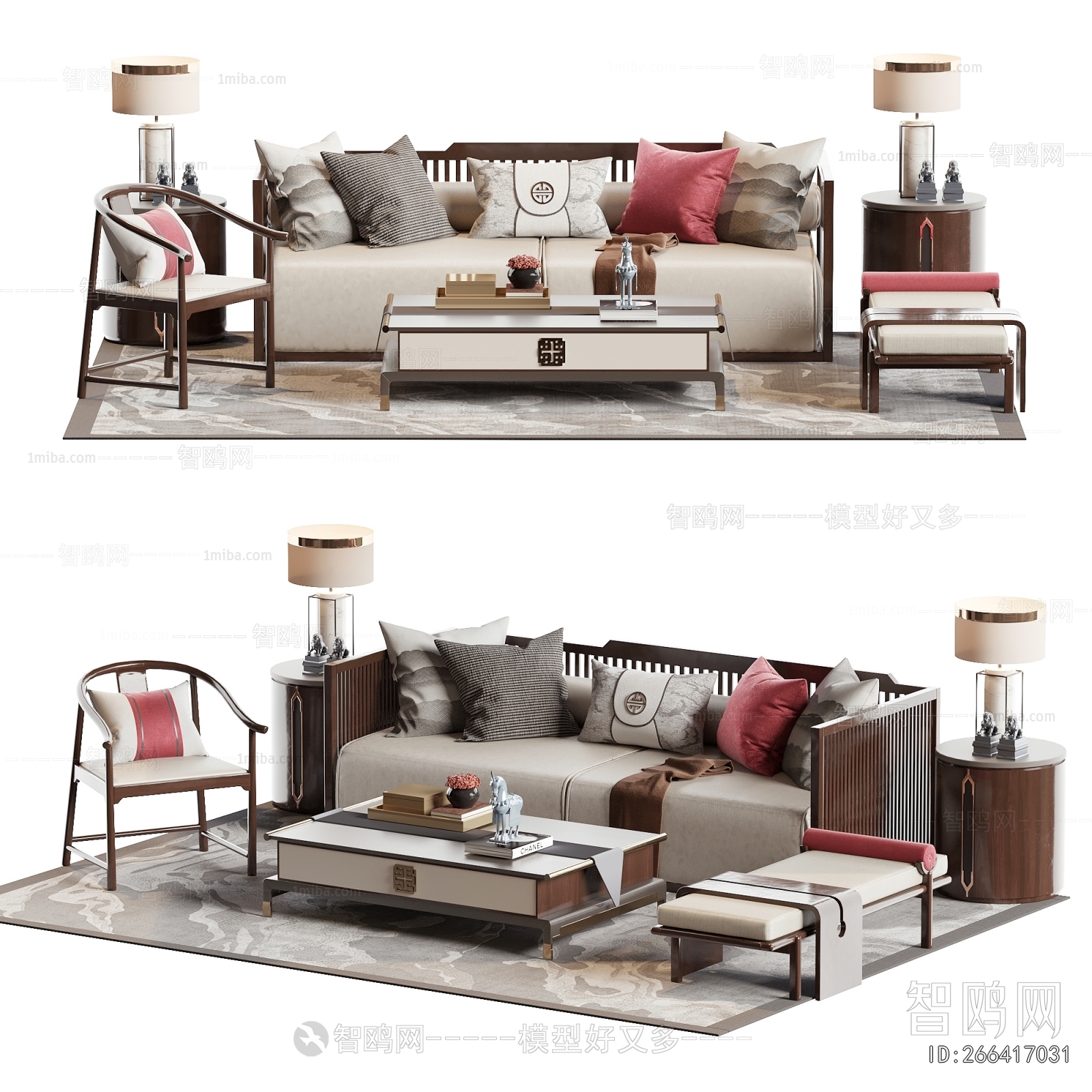 New Chinese Style Sofa Combination