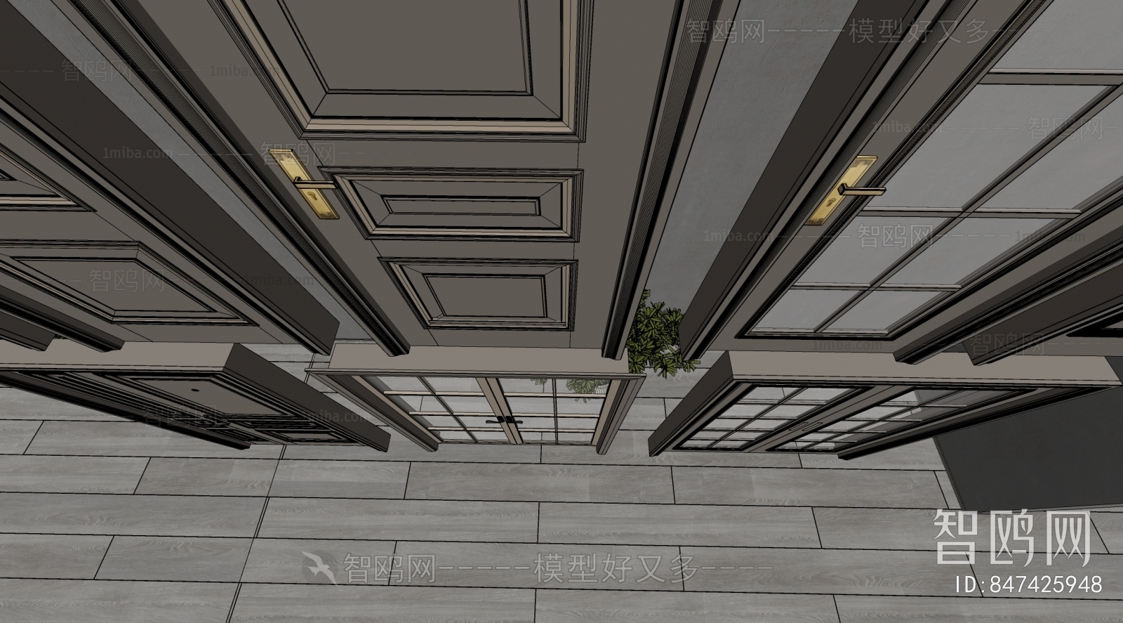 Simple European Style Single Door