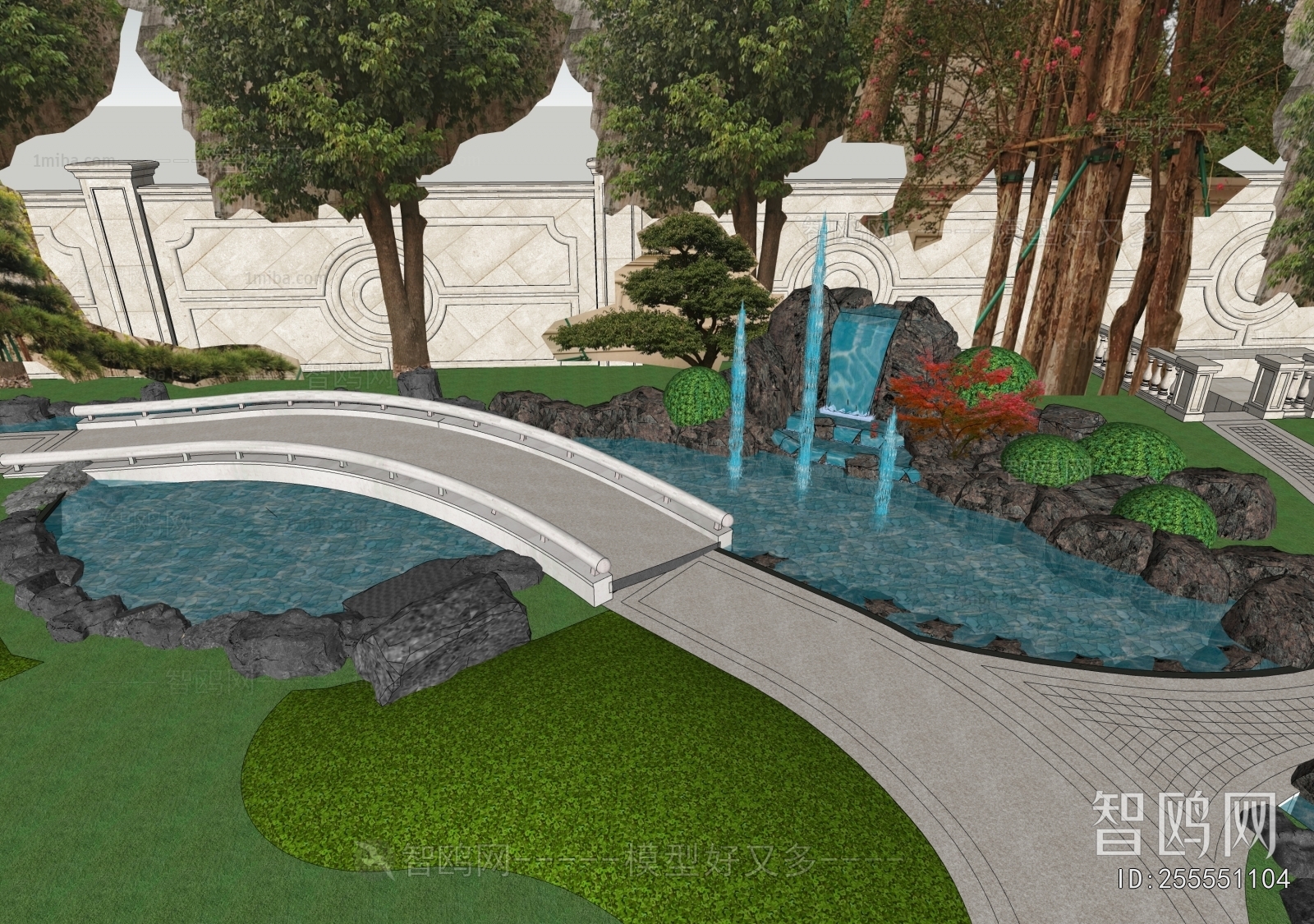 European Style Courtyard/landscape