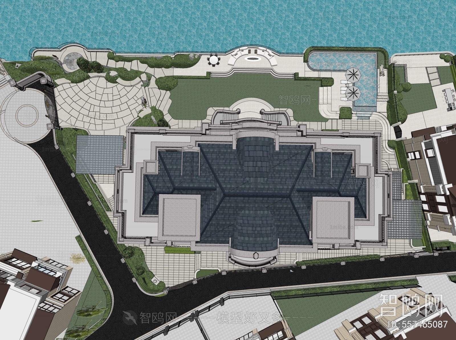 European Style Courtyard/landscape