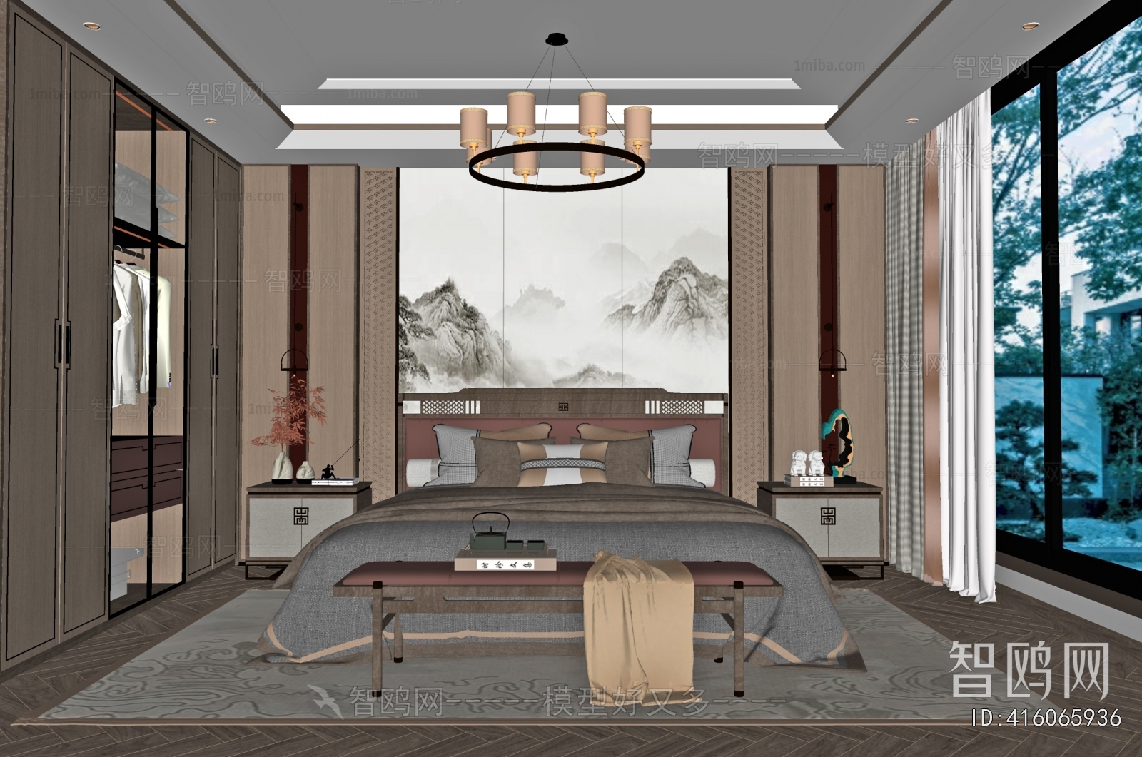 New Chinese Style Bedroom