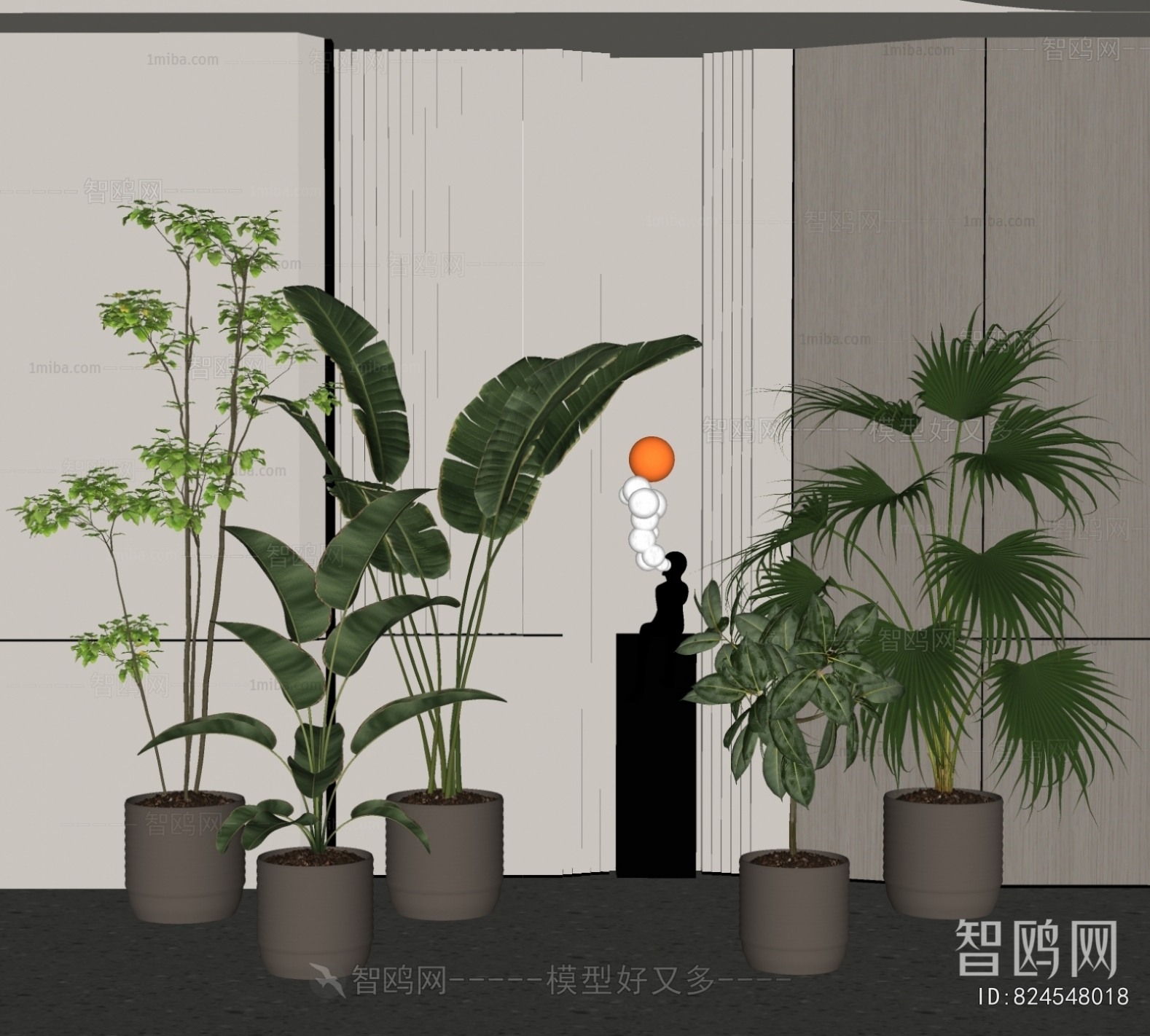 Modern Ground Green Plant Potted Plants