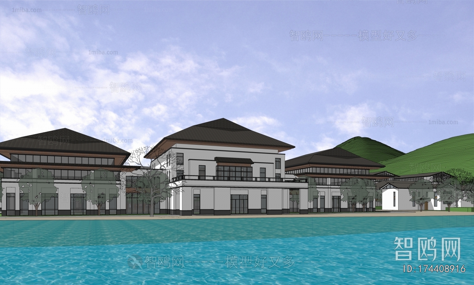 New Chinese Style Appearance Of Commercial Building