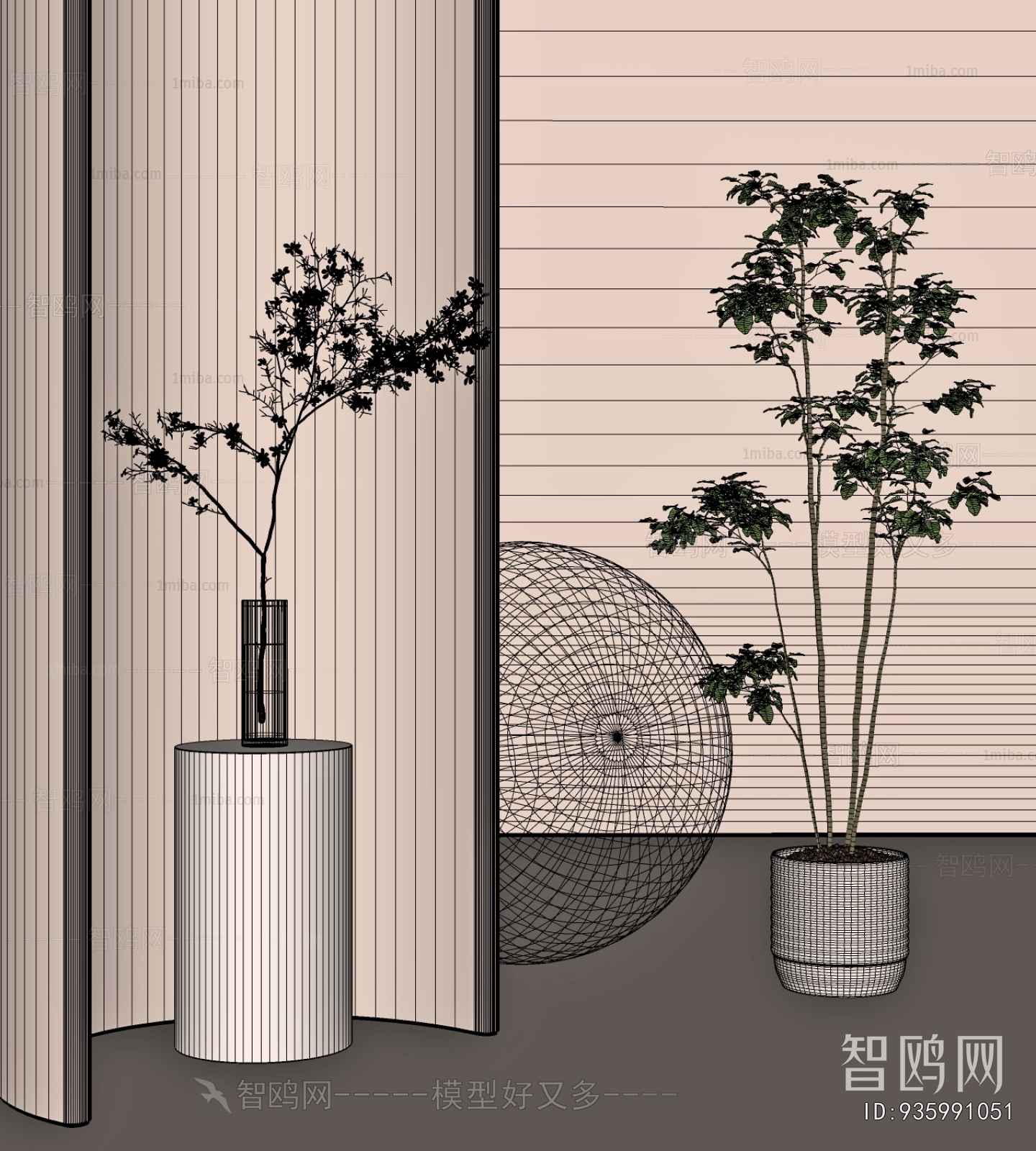 Modern Ground Green Plant Potted Plants