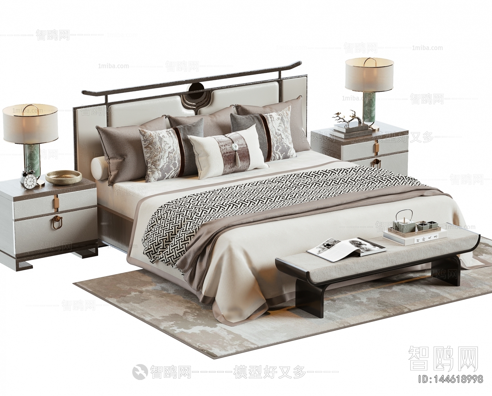 New Chinese Style Double Bed