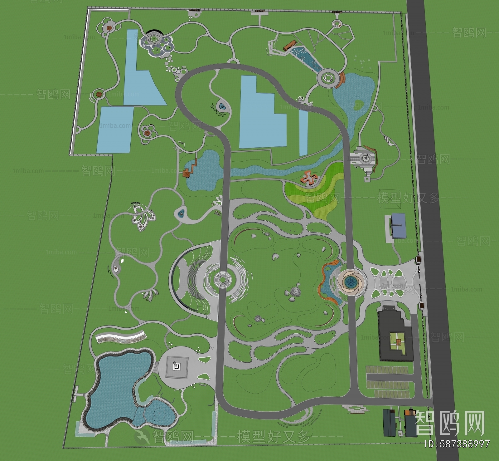 Modern Architectural Bird's-eye View Planning