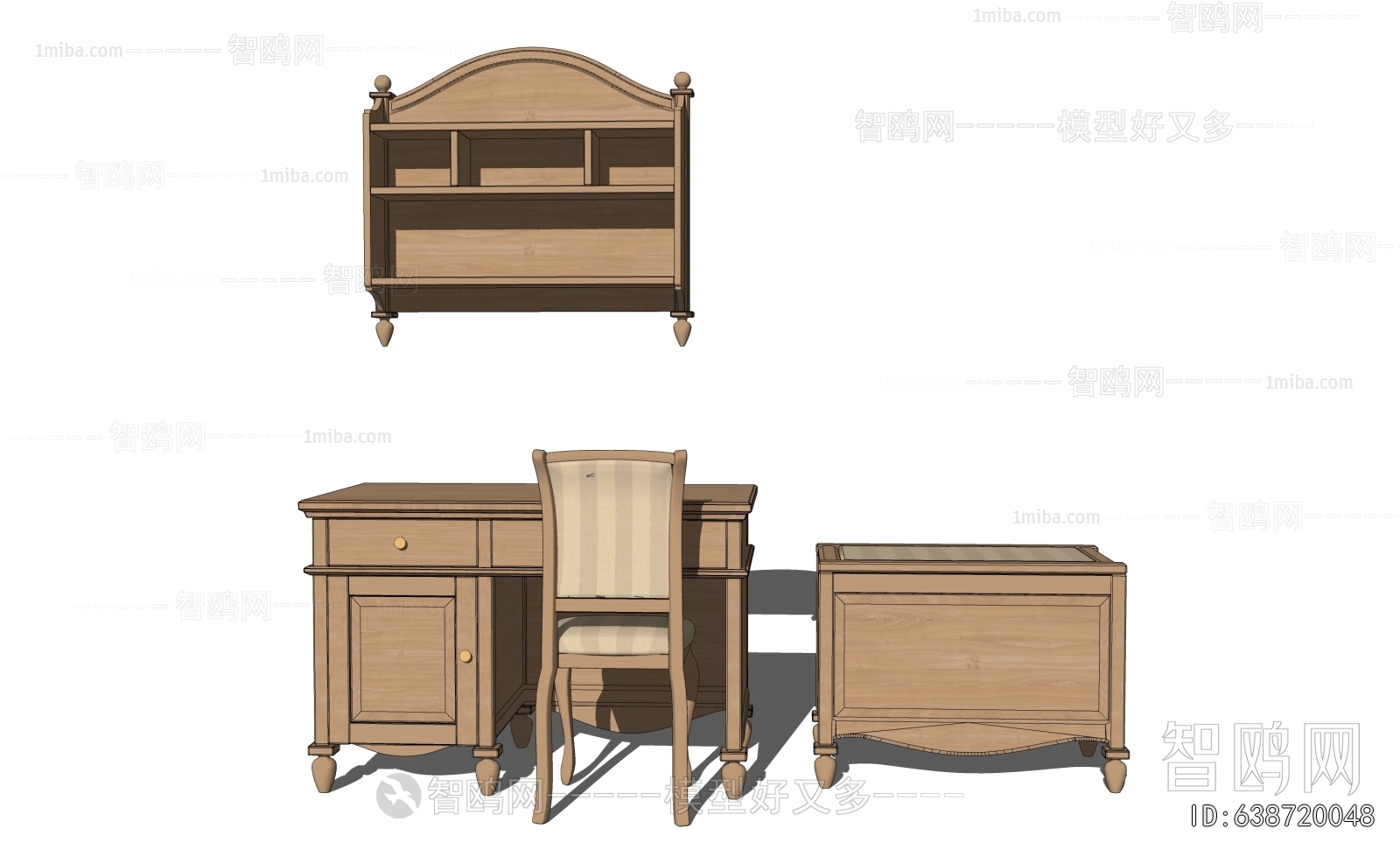 European Style Computer Desk And Chair