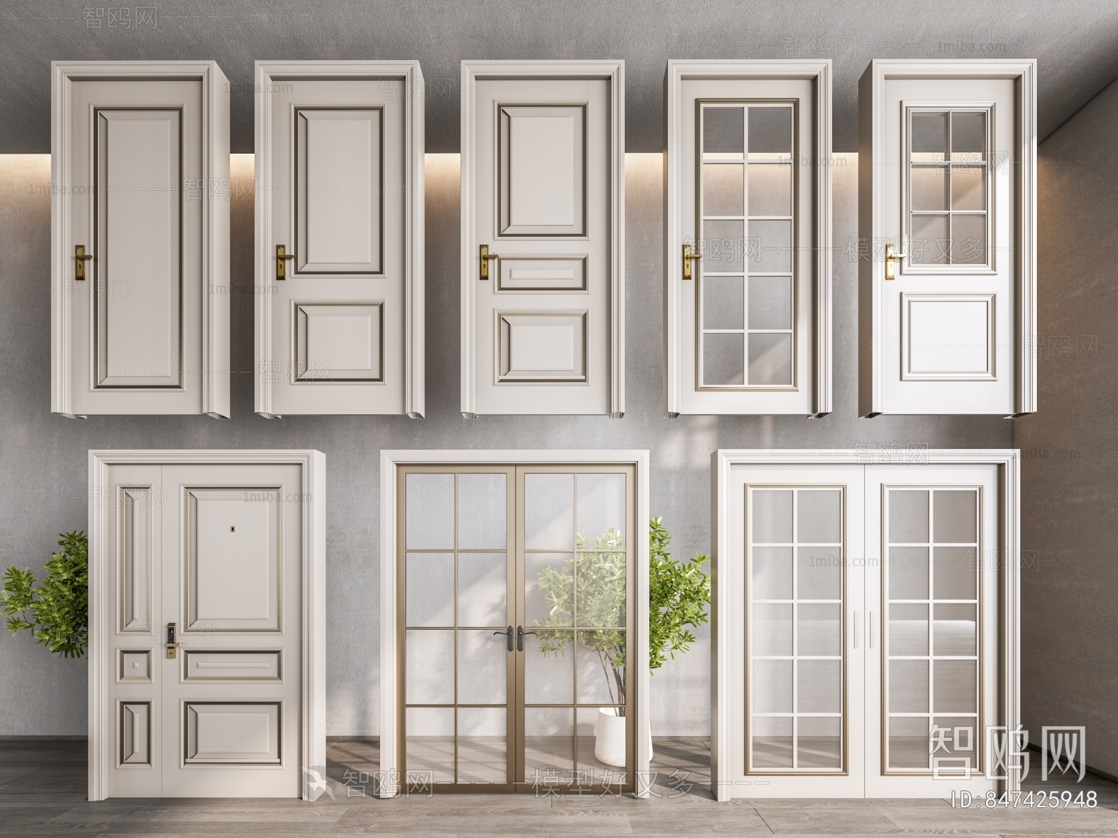 Simple European Style Single Door