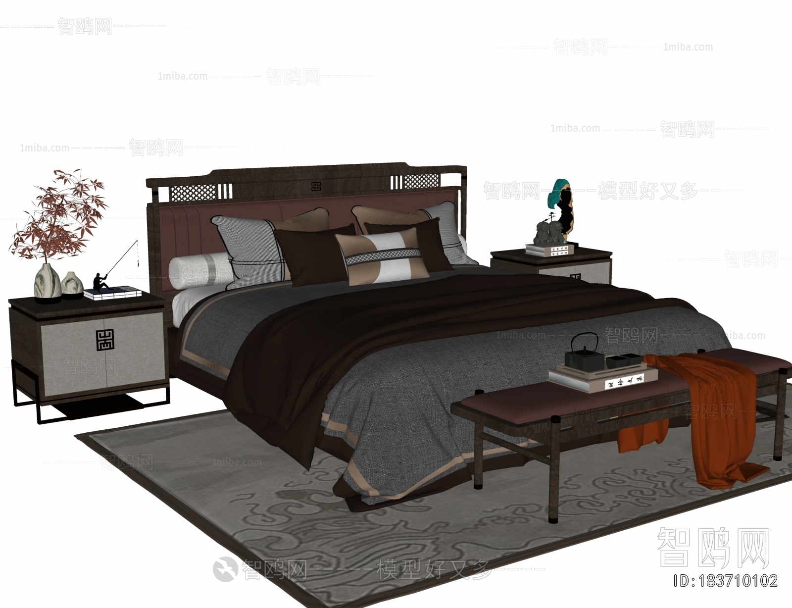 New Chinese Style Double Bed