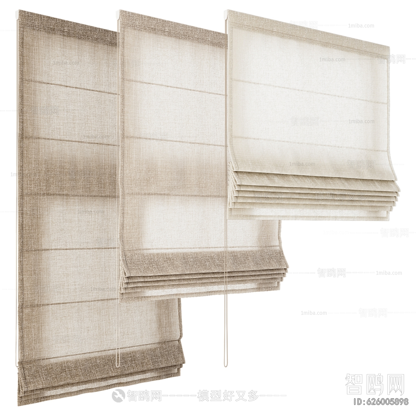 New Chinese Style Roman Curtain