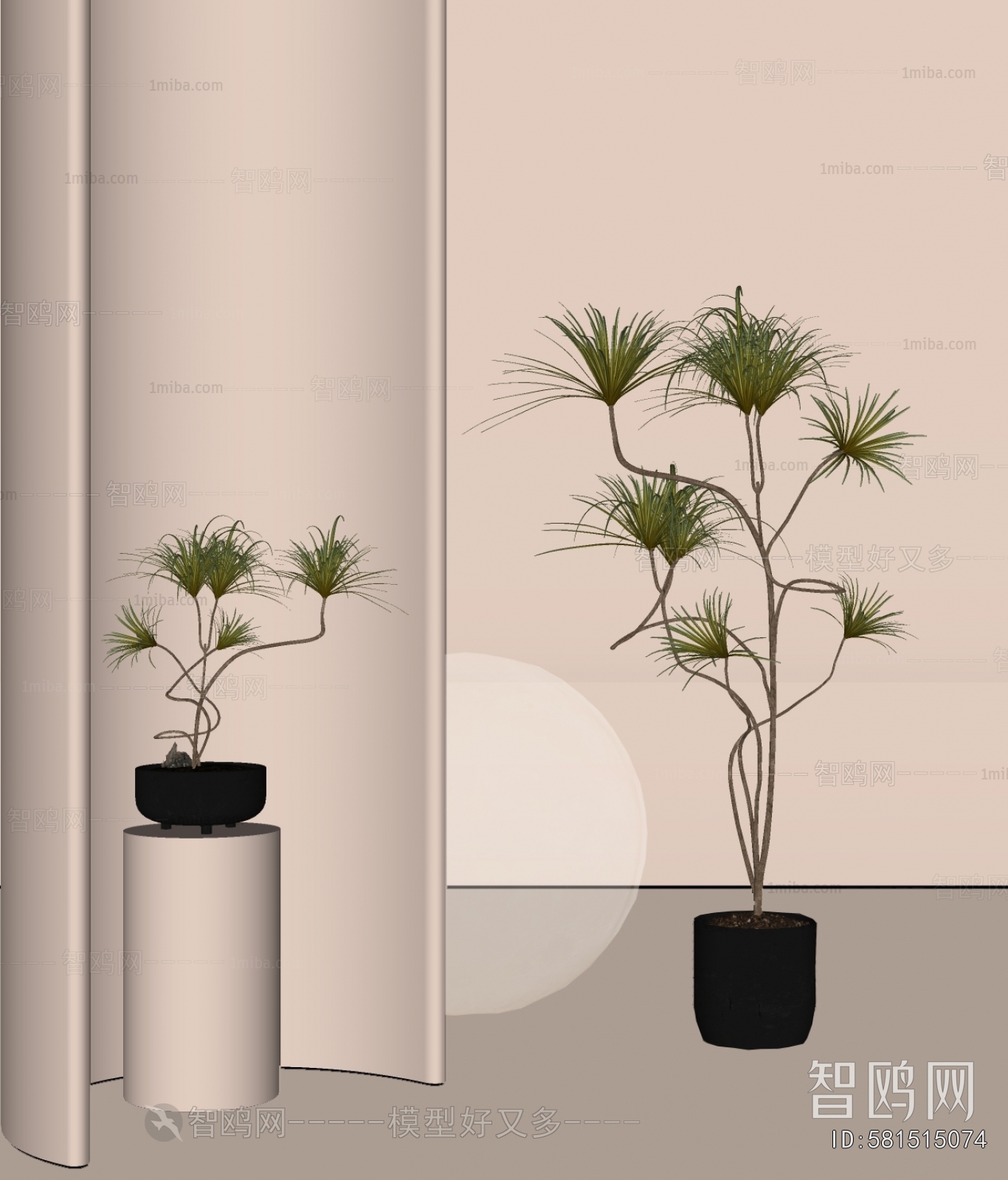 Modern Ground Green Plant Potted Plants