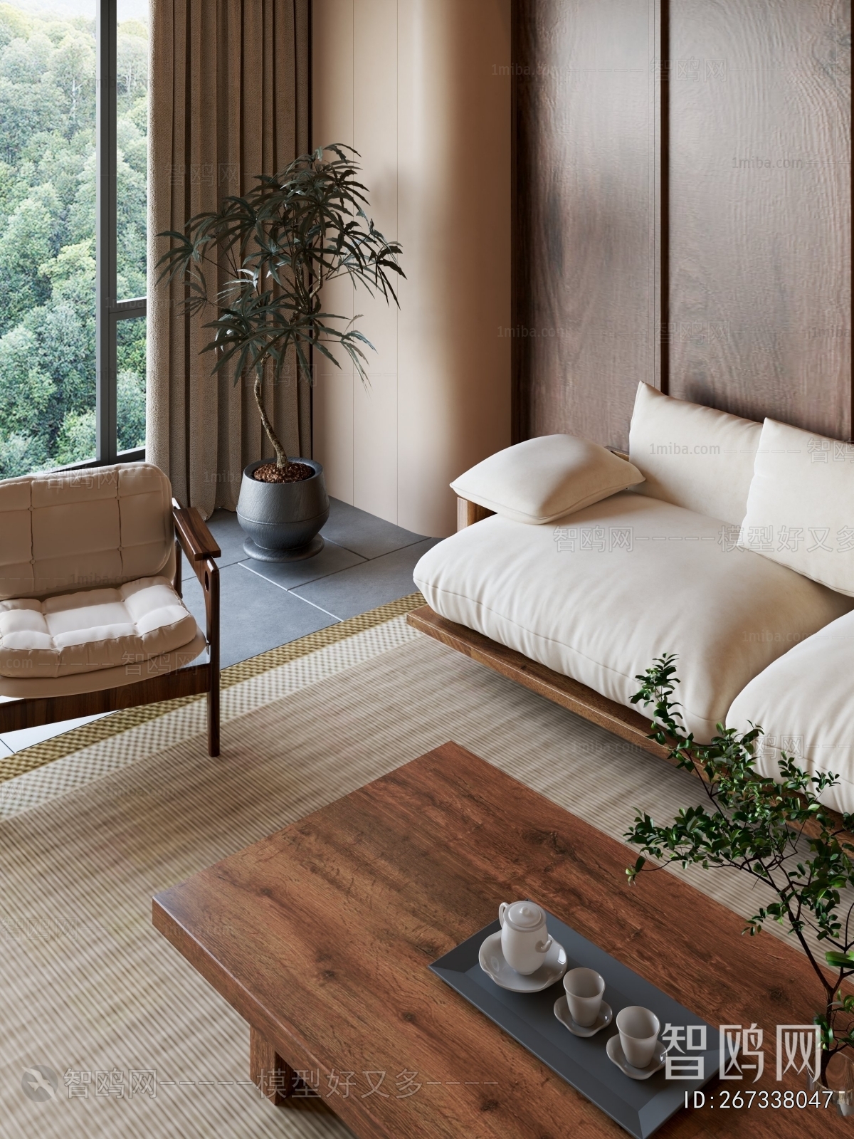 Wabi-sabi Style A Living Room