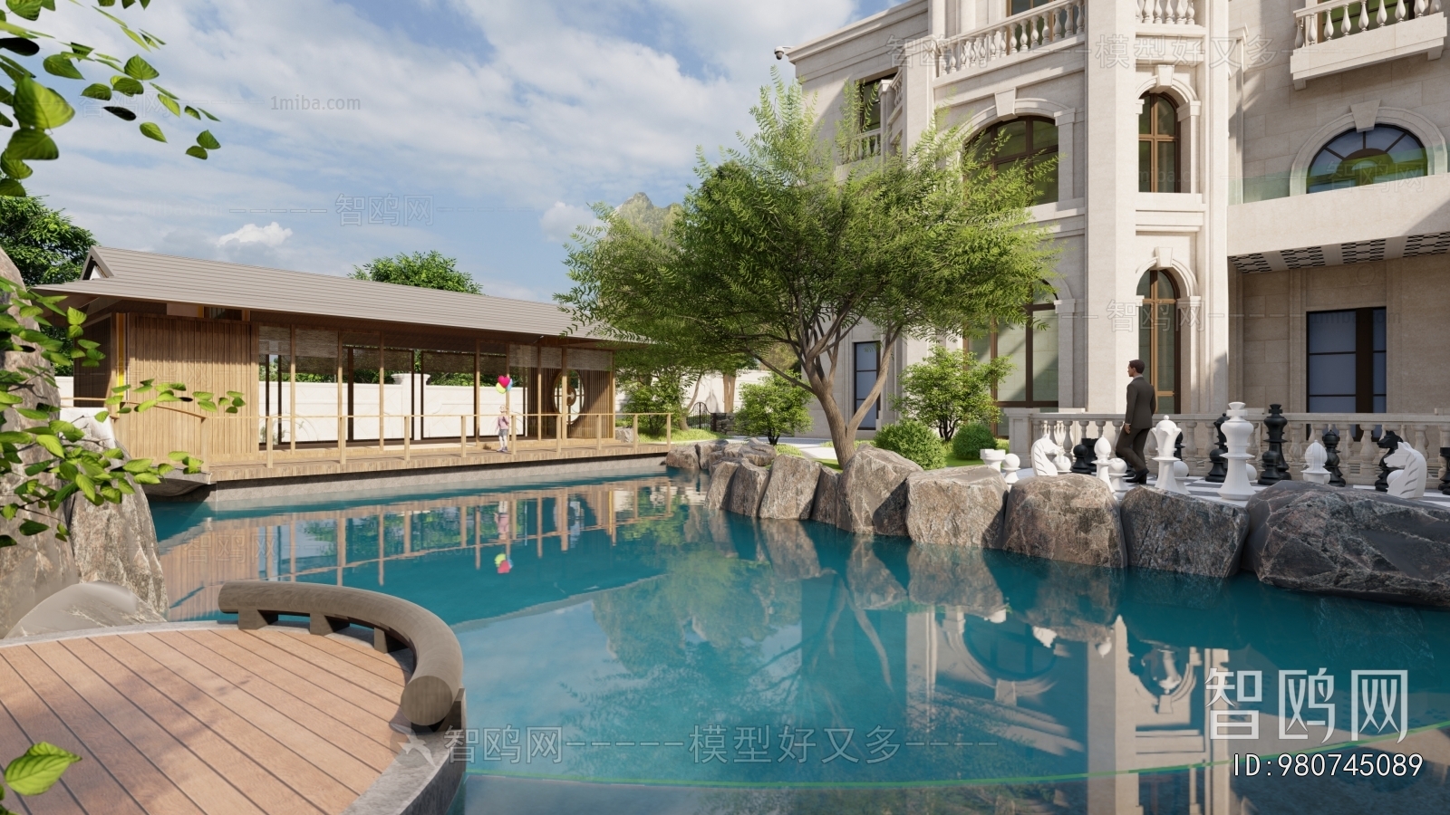 European Style Courtyard/landscape