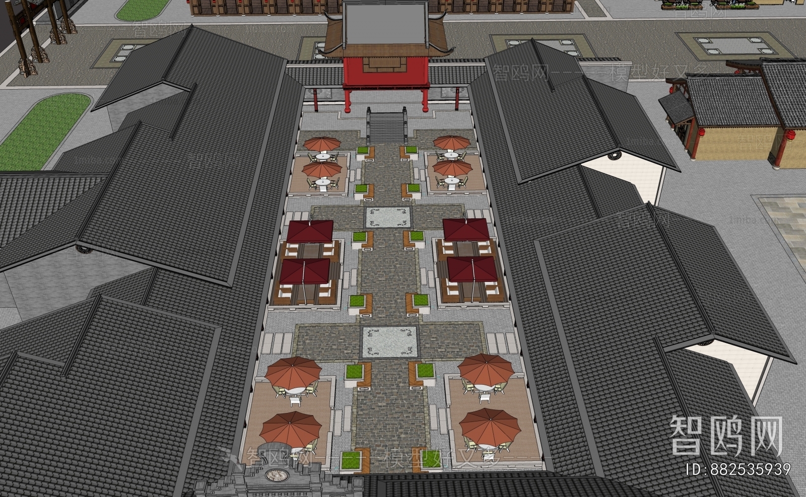 New Chinese Style Appearance Of Commercial Building