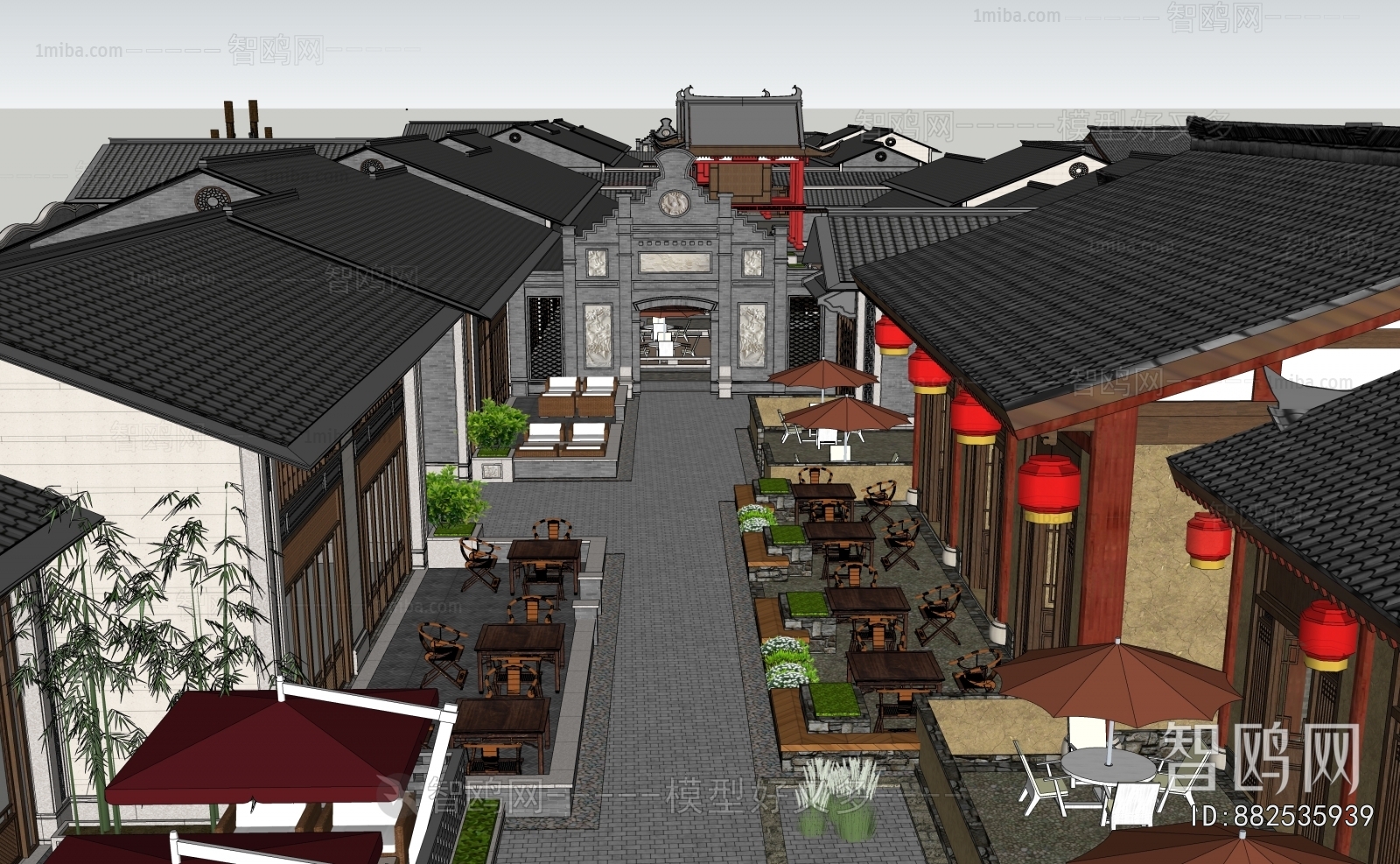 New Chinese Style Appearance Of Commercial Building