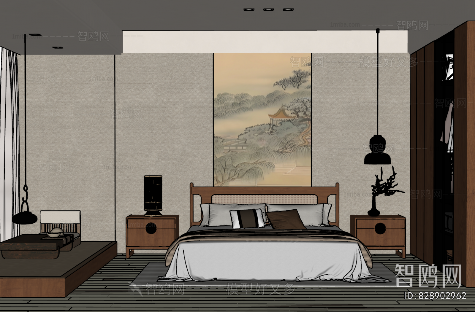 New Chinese Style Bedroom