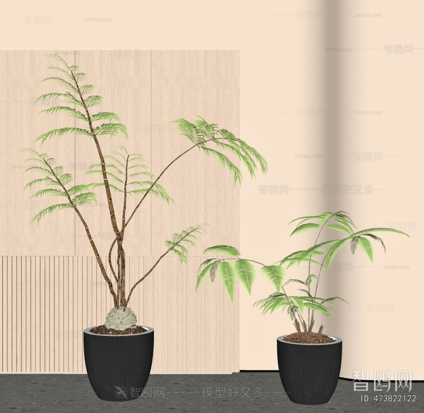 Modern Ground Green Plant Potted Plants
