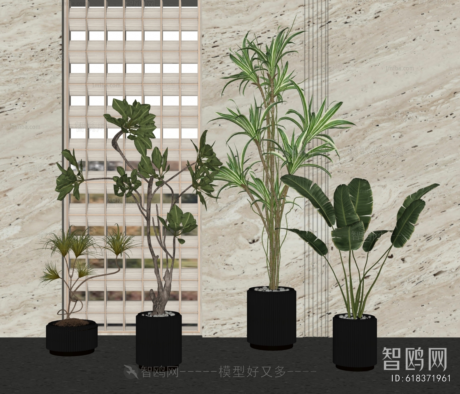 Modern Ground Green Plant Potted Plants