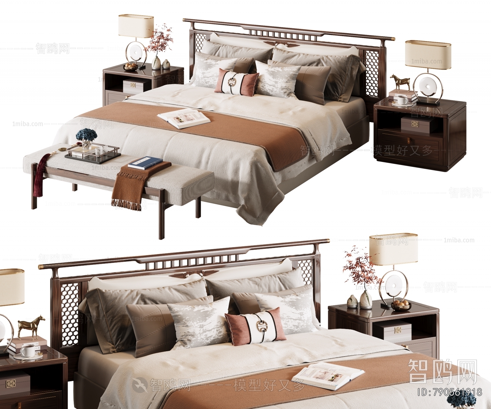 New Chinese Style Double Bed