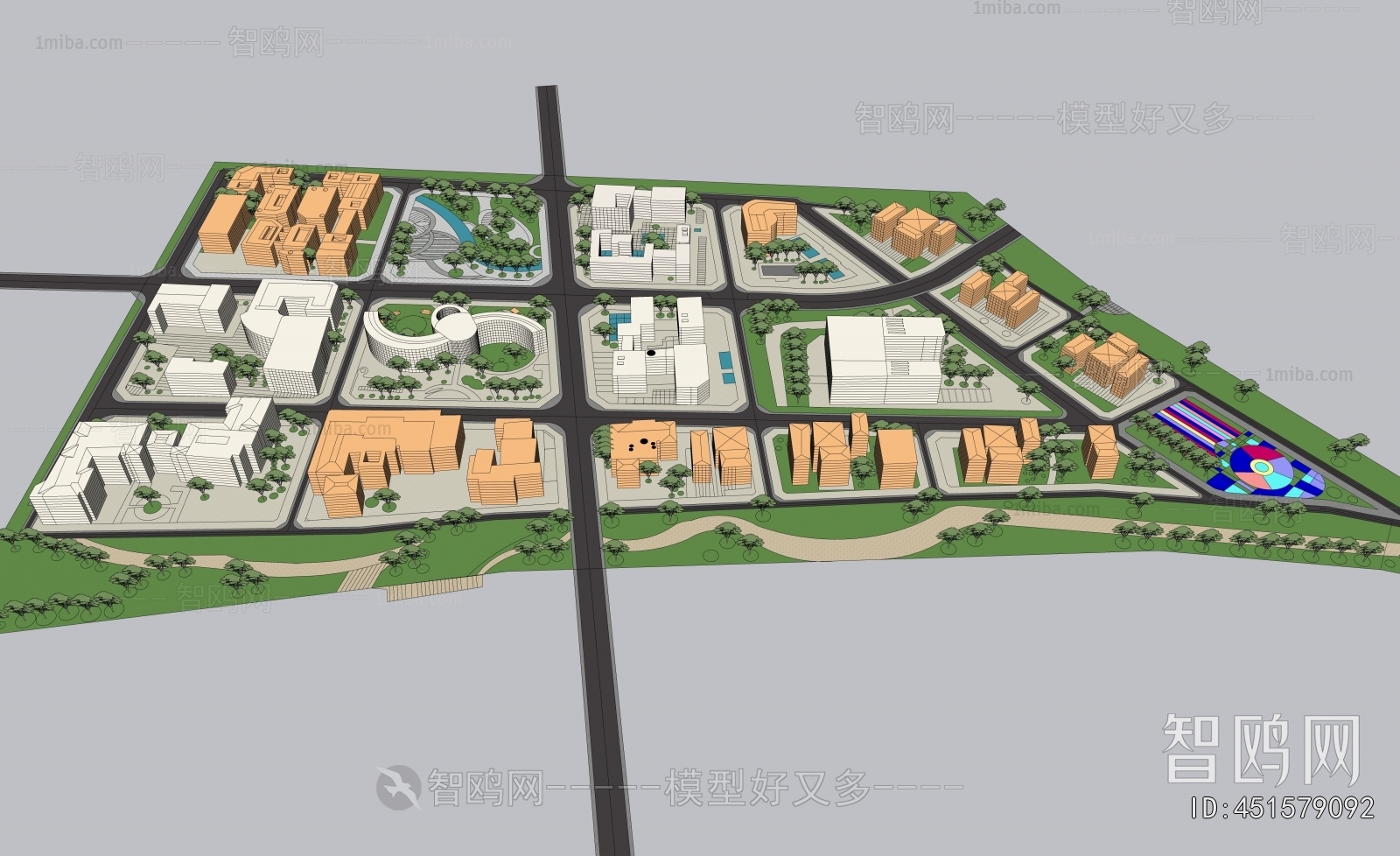 Modern Architectural Bird's-eye View Planning