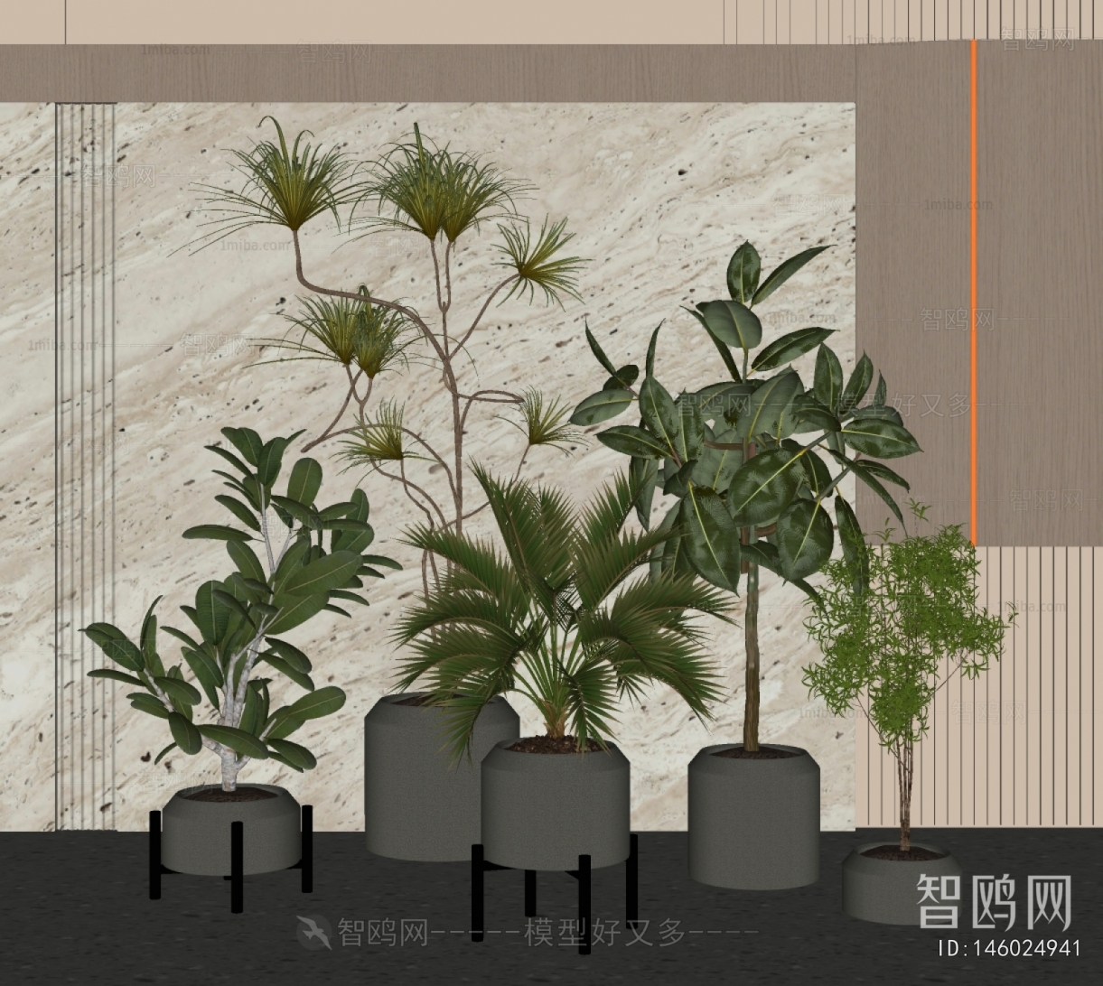 Modern Ground Green Plant Potted Plants