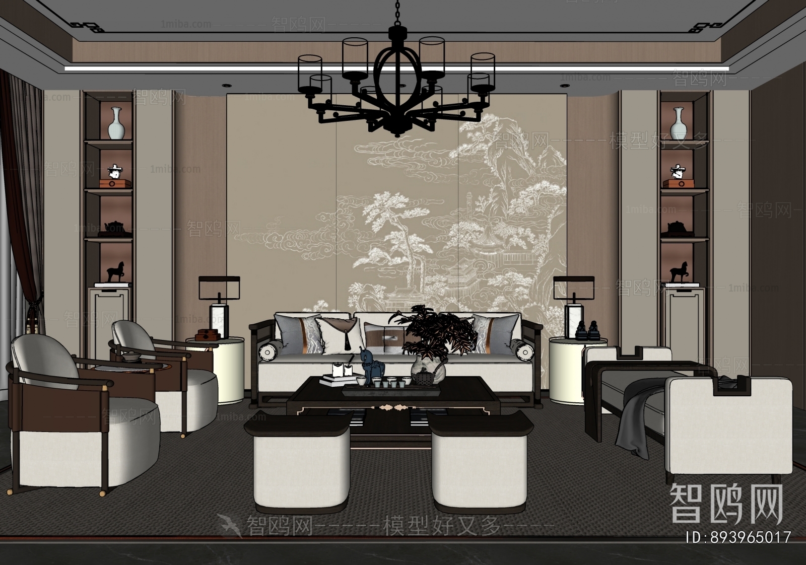 New Chinese Style A Living Room