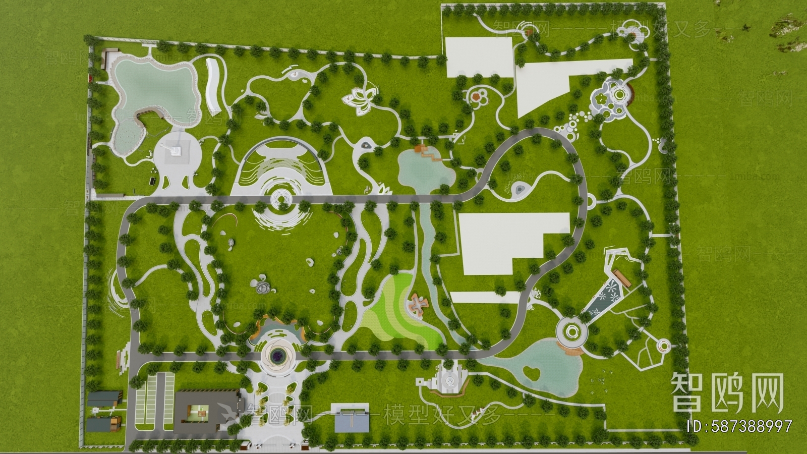 Modern Architectural Bird's-eye View Planning