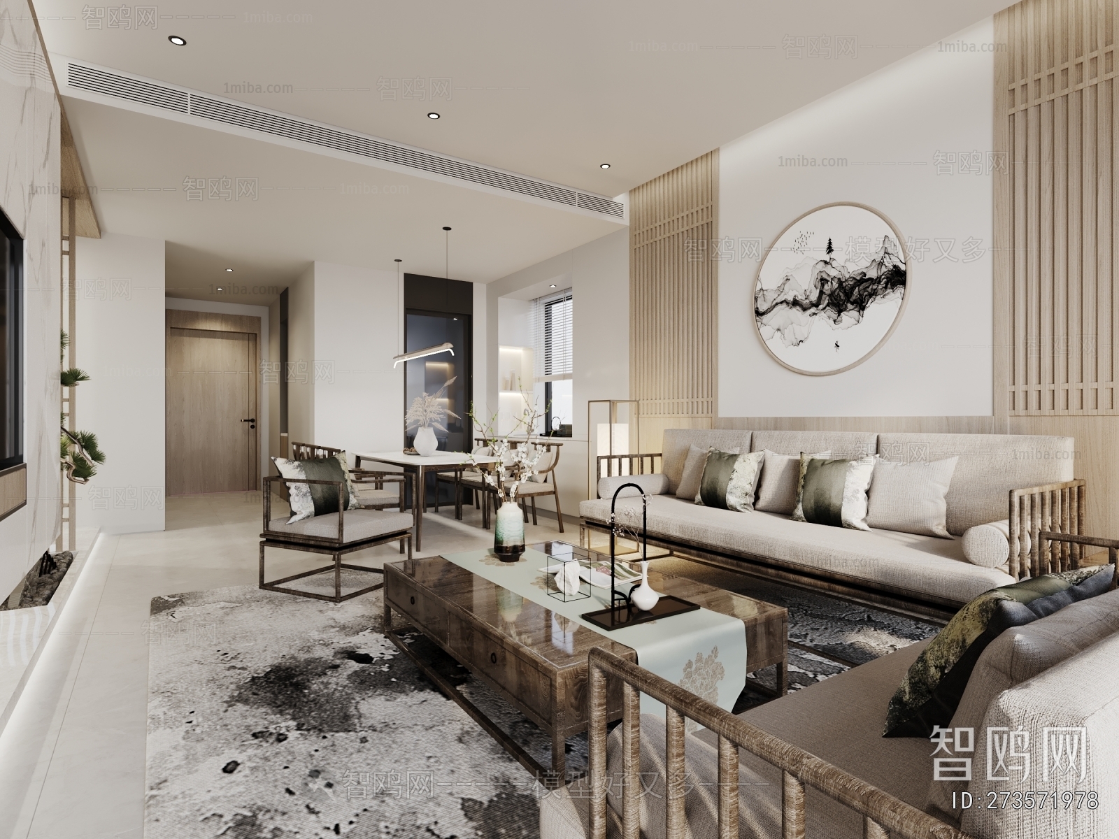 New Chinese Style A Living Room