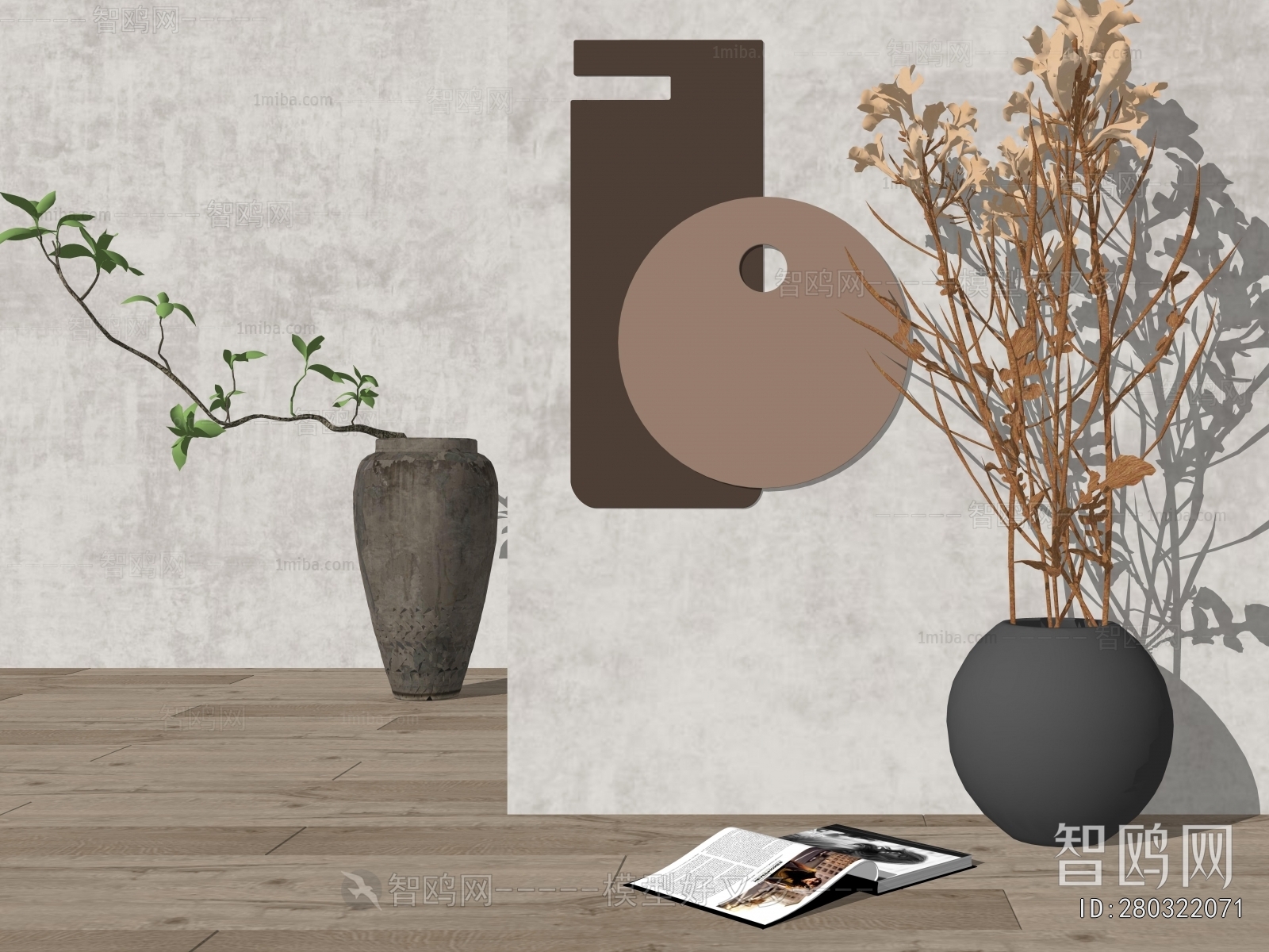 Wabi-sabi Style Ground Green Plant Potted Plants