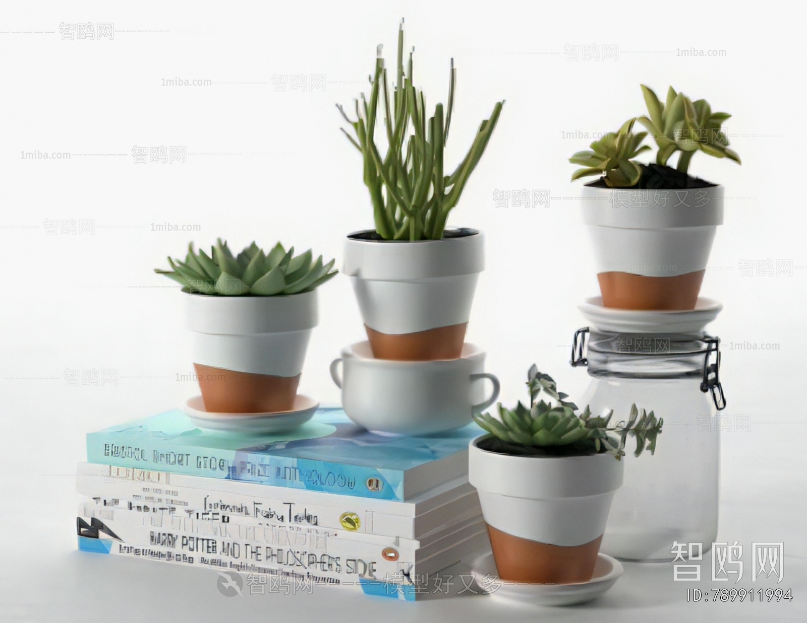 Modern Potted Green Plant