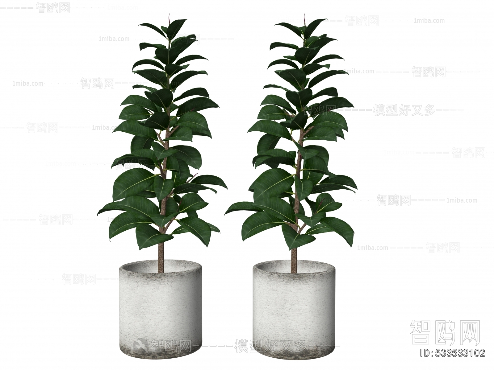 Modern Ground Green Plant Potted Plants