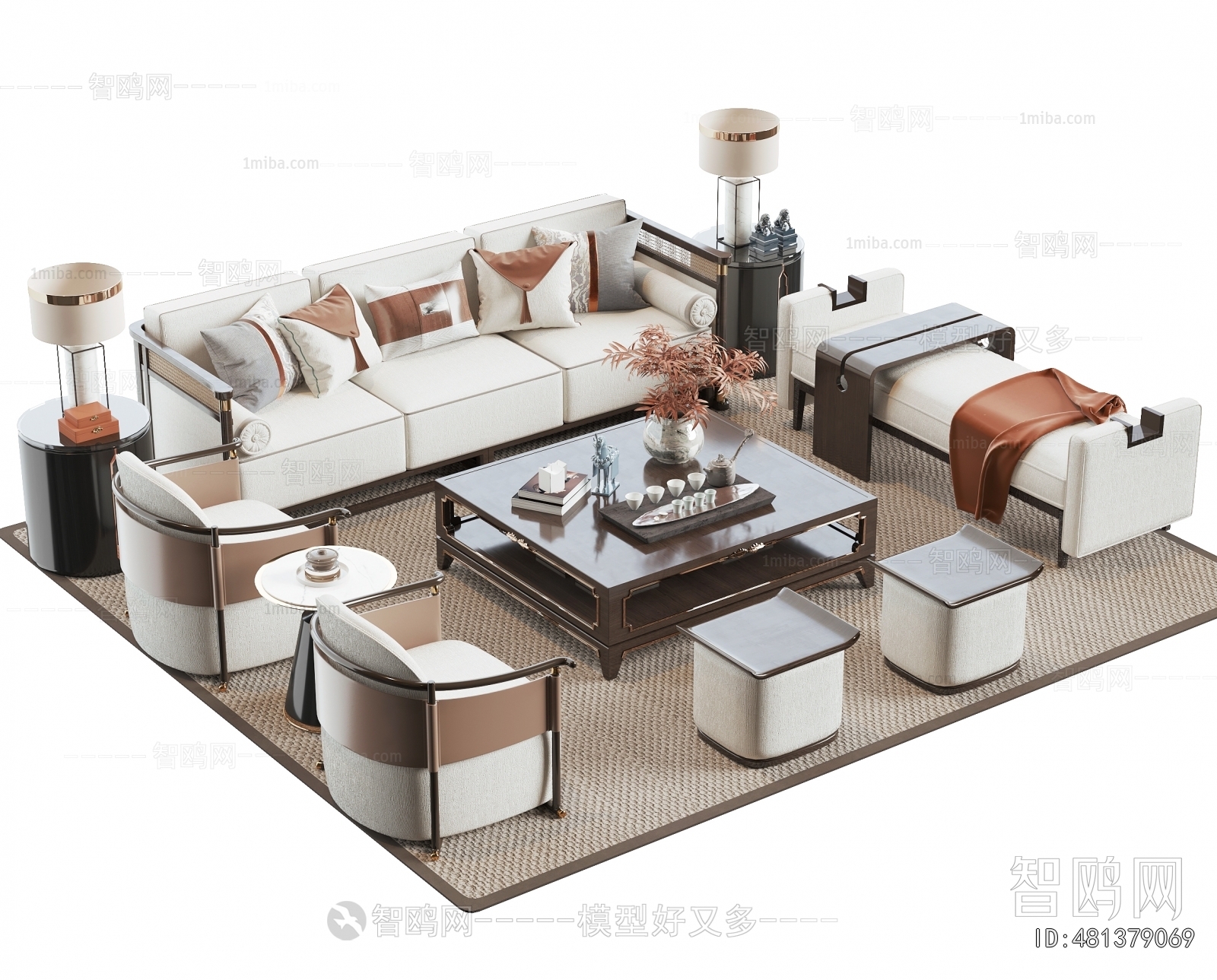 New Chinese Style Sofa Combination