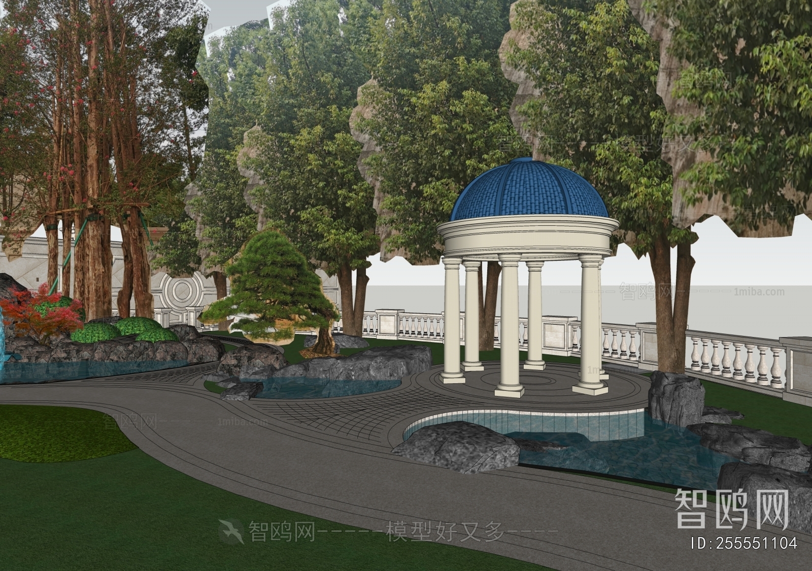 European Style Courtyard/landscape