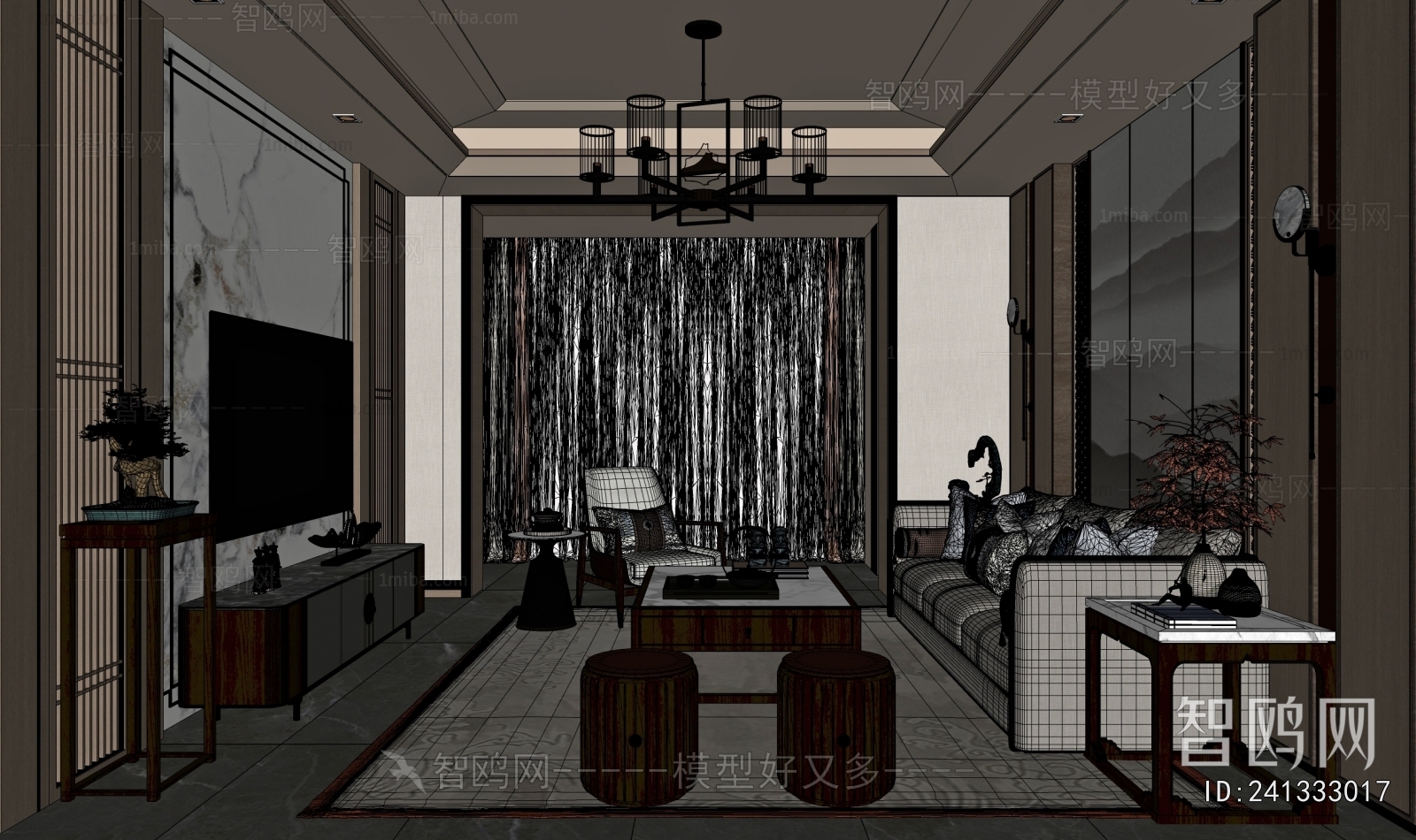 New Chinese Style A Living Room