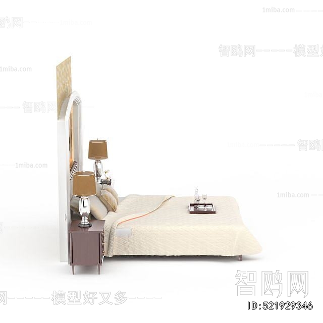 Simple European Style Double Bed