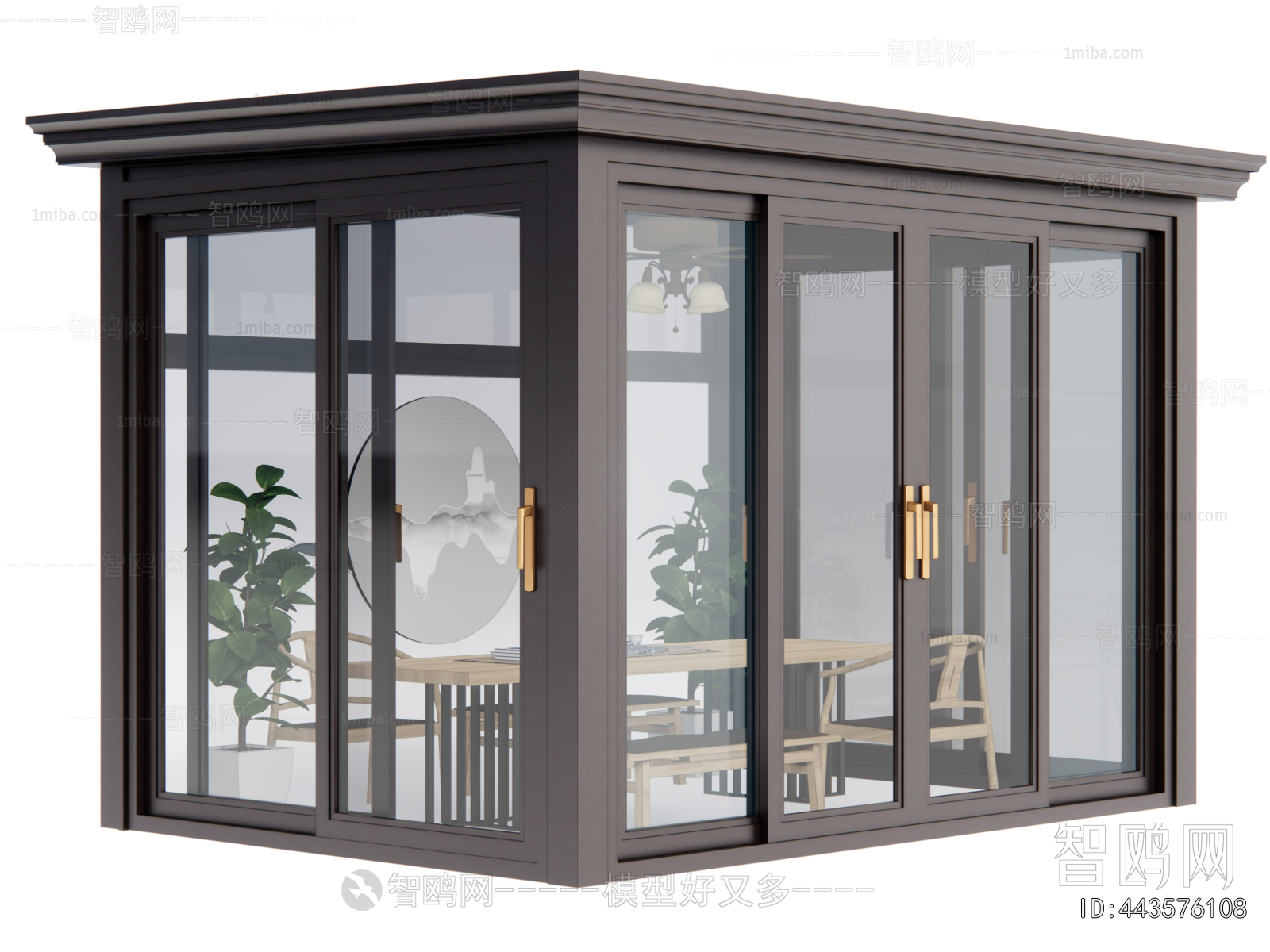 New Chinese Style Glass Sunshine Room