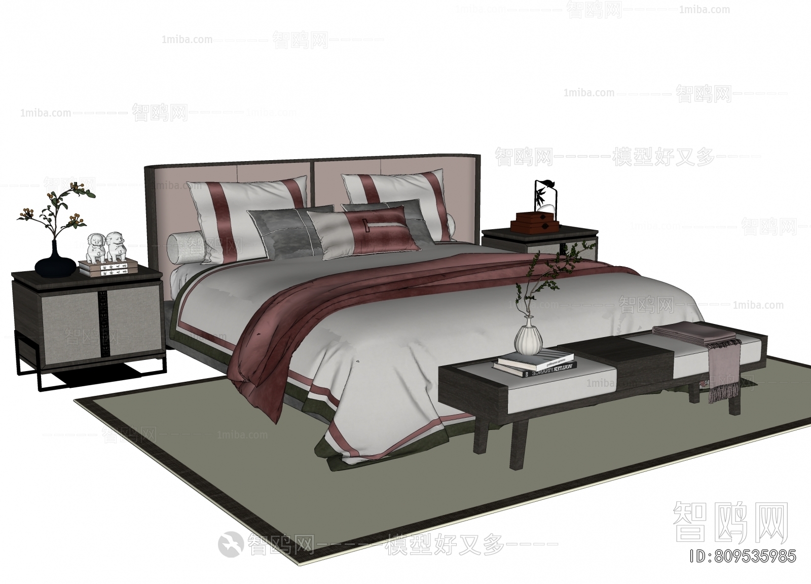 New Chinese Style Double Bed