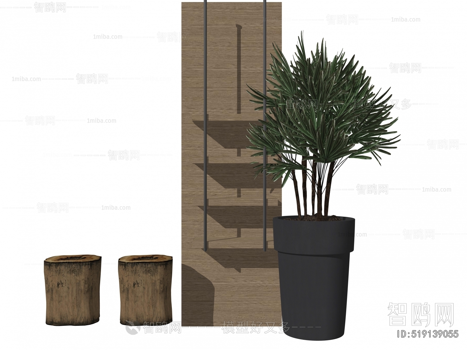 Modern Ground Green Plant Potted Plants
